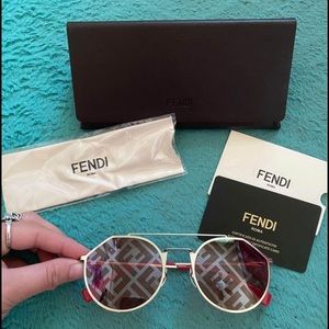 FENDI🌟Sunglasses Authentic New Palladium Red Monogram FF M0021/S KWX 54 22 145